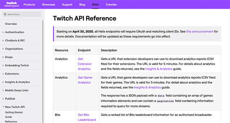 Support  Twitch Developers